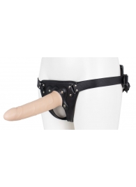 Пустотелый страпон Harness CLASSIC с бандажом - 19,5 см. - LOVETOY (А-Полимер) - купить с доставкой в Коврове