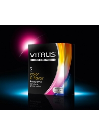 Цветные ароматизированные презервативы VITALIS PREMIUM color   flavor - 3 шт. - Vitalis - купить с доставкой в Коврове