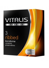 Ребристые презервативы VITALIS PREMIUM ribbed - 3 шт. - Vitalis - купить с доставкой в Коврове