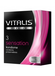 Презервативы с пупырышками и кольцами VITALIS PREMIUM sensation - 3 шт. - Vitalis - купить с доставкой в Коврове
