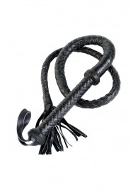 Длинный кожаный кнут с хлопушками на конце - ToyFa - купить с доставкой в Коврове