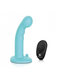 Голубая изогнутая насадка 6in Remote Control Ripple P-Spot G-Spot на черных трусиках - 16 см. - Pegasus - купить с доставкой в Коврове