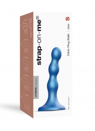 Голубая насадка Strap-On-Me Dildo Plug Balls size S - Strap-on-me - купить с доставкой в Коврове