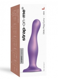 Фиолетовая насадка Strap-On-Me Dildo Plug Curvy size L - Strap-on-me - купить с доставкой в Коврове