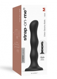 Черная насадка Strap-On-Me Dildo Geisha Balls size M - Strap-on-me - купить с доставкой в Коврове