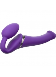 Фиолетовый безремневой вибрострапон Vibrating Bendable Strap-On - size L - Strap-on-me - купить с доставкой в Коврове