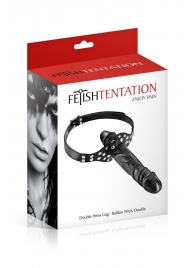 Черный кляп-фаллоимитатор Double Penis Gag - Fetish Tentation - купить с доставкой в Коврове