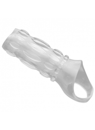 Насадка на пенис с кольцом для мошонки Clear Sensations Enhancer Sex Sleeve - 11,5 см. - XR Brands - в Коврове купить с доставкой