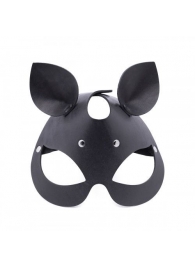 Черная кожаная маска  Кошка  с маленькими ушками - Crazy Handmade - купить с доставкой в Коврове
