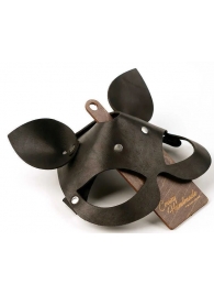 Черная кожаная маска  Кошка  с маленькими ушками - Crazy Handmade - купить с доставкой в Коврове