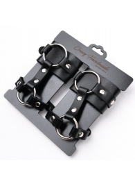 Черные наручники с креплением на кисть руки - Crazy Handmade - купить с доставкой в Коврове