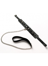 Черный ошейник с шипами и поводком - Crazy Handmade - купить с доставкой в Коврове