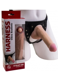 Страпон Harness из двух предметов: трусики с плугом и насадка-фаллос - 17 см. - LOVETOY (А-Полимер) - купить с доставкой в Коврове