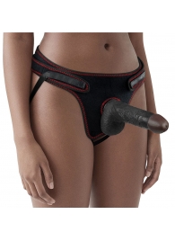 Женский темнокожий страпон Easy Strapon Set 7 Inch - 18 см. - Lovetoy - купить с доставкой в Коврове