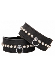 Черные поножи Diamond Studded Ankle Cuffs - Shots Media BV - купить с доставкой в Коврове