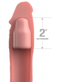 Телесная насадка-удлинитель 2 Inch Silicone X-tension with Strap - 20,3 см. - Pipedream - в Коврове купить с доставкой