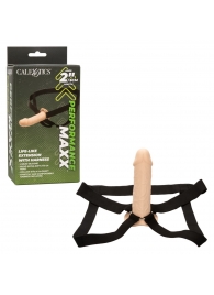 Телесный фаллопротез Life-Like Extension with Harness - 17,75 см. - California Exotic Novelties - купить с доставкой в Коврове