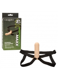 Телесный фаллопротез из силикона Extension with Harness - 15,75 см. - California Exotic Novelties - купить с доставкой в Коврове