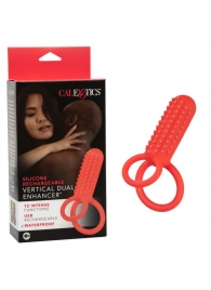 Красное эрекционное кольцо Silicone Rechargeable Vertical Dual Enhancer - California Exotic Novelties - в Коврове купить с доставкой