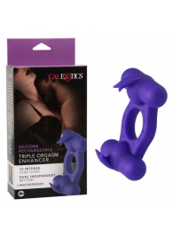 Фиолетовое эрекционное виброкольцо с двумя моторами Silicone Rechargeable Triple Orgasm Enhancer - California Exotic Novelties - в Коврове купить с доставкой