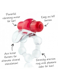 Виброкольцо с язычком и красным виброэлементом Overtime - Screaming O - в Коврове купить с доставкой