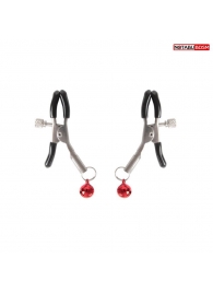 Серебристые зажимы на соски с шариками - Notabu - купить с доставкой в Коврове