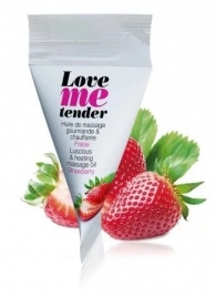 Съедобное согревающее массажное масло Love Me Tender Strawberry с ароматом клубники - 10 мл. - Love to Love - купить с доставкой в Коврове