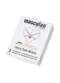 Ультрапрочные презервативы Masculan Ultra Safe Black - 3 шт. - Masculan - купить с доставкой в Коврове