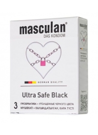 Ультрапрочные презервативы Masculan Ultra Safe Black - 3 шт. - Masculan - купить с доставкой в Коврове