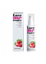 Съедобное согревающее массажное масло Love Me Tender Strawberry с ароматом клубники - 100 мл. - Love to Love - купить с доставкой в Коврове