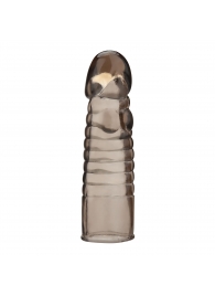 Дымчатая насадка-удлинитель Ribbed Realistic Penis Enhancing Sleeve Extension - 15,2 см. - BlueLine - в Коврове купить с доставкой