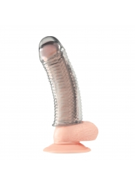 Текстурированная насадка на пенис Clear Textured Penis Enhancing Sleeve Extension - 16,5 см. - BlueLine - в Коврове купить с доставкой