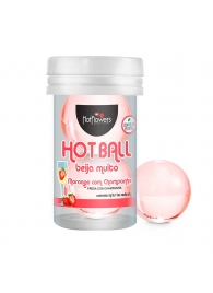 Лубрикант на масляной основе Hot Ball Beija Muito с ароматом клубники и шампанского (2 шарика по 3 гр.) - HotFlowers - купить с доставкой в Коврове