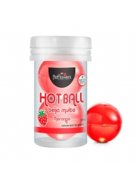 Лубрикант на масляной основе Hot Ball Beija Muito с ароматом клубники (2 шарика по 3 гр.) - HotFlowers - купить с доставкой в Коврове