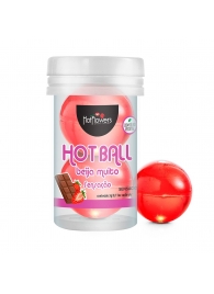 Лубрикант на масляной основе Hot Ball Beija Muito с ароматом шоколада и клубники (2 шарика по 3 гр.) - HotFlowers - купить с доставкой в Коврове