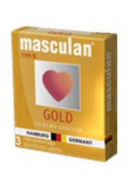 Презервативы Masculan Ultra Gold с золотым напылением и ароматом ванили - 3 шт. - Masculan - купить с доставкой в Коврове