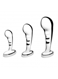 Набор из 3 стальных стимуляторов простаты Stainless Steel P-spot Training Set - b-Vibe - в Коврове купить с доставкой