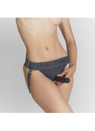 Серые трусики для фиксации насадок Strap-on-me Harness Lingerie Unique - Strap-on-me - купить с доставкой в Коврове