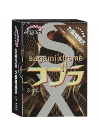 Суженные к основанию презервативы Sagami Xtreme COBRA - 3 шт. - Sagami - купить с доставкой в Коврове