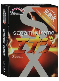 Презервативы Sagami Xtreme ENERGY с ароматом энергетика - 3 шт. - Sagami - купить с доставкой в Коврове