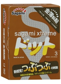 Презервативы Sagami Xtreme FEEL UP с точечной текстурой и линиями прилегания - 3 шт. - Sagami - купить с доставкой в Коврове