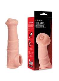 Телесная фантазийная насадка на член Cock Sleeve Size M - KOKOS - в Коврове купить с доставкой