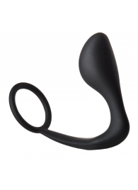 Черное эрекционное кольцо с анальной пробкой Anal Plug With Cockring - Dream Toys - в Коврове купить с доставкой