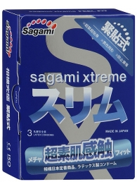 Розовые презервативы Sagami Xtreme FEEL FIT 3D - 3 шт. - Sagami - купить с доставкой в Коврове