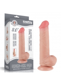 Телесный фаллоимитатор 8 Sliding Skin Dual Layer Dong - 20,8 см. - Lovetoy