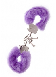 Фиолетовые меховые наручники METAL HANDCUFF WITH PLUSH LAVENDER - Dream Toys - купить с доставкой в Коврове