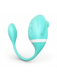 Мятный вакуумный вибростимулятор Tadpole Vibrating Dual Stimulation с виброхвостиком - Tracy s Dog