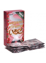 Презервативы Sagami Xtreme Strawberry c ароматом клубники - 10 шт. - Sagami - купить с доставкой в Коврове