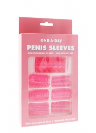Набор из 7 розовых насадок на пенис ONE-A-DAY PENIS SLEEVES PINK - Seven Creations - в Коврове купить с доставкой