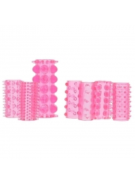 Набор из 7 розовых насадок на пенис ONE-A-DAY PENIS SLEEVES PINK - Seven Creations - в Коврове купить с доставкой
